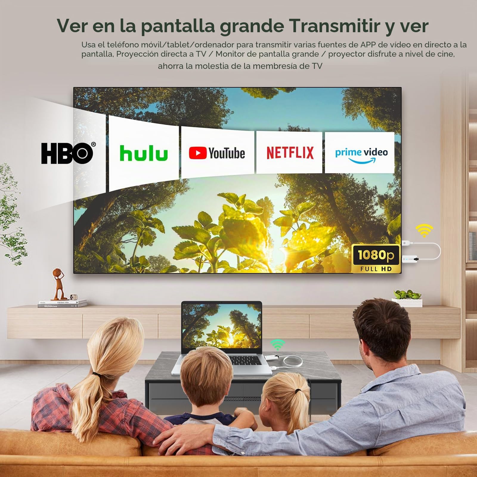 EDUP Transmisor y receptor HDMI inalámbrico, transmisión inalámbrica de 1080P de ordenador portátil o PC a TV o proyector, extensor HDMI inalámbrico para transmisión inalámbrica de vídeo y audio