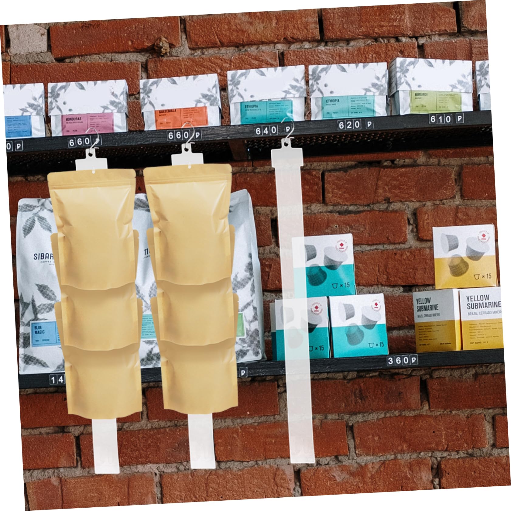 CIYODO 20pcs Hanging Strip Display Clip Hanging Display Strip Wall Hanging Hooks Merchandise Strip Retail Display Hanger Plastic Merchandise Strap Plastic Display Strip White