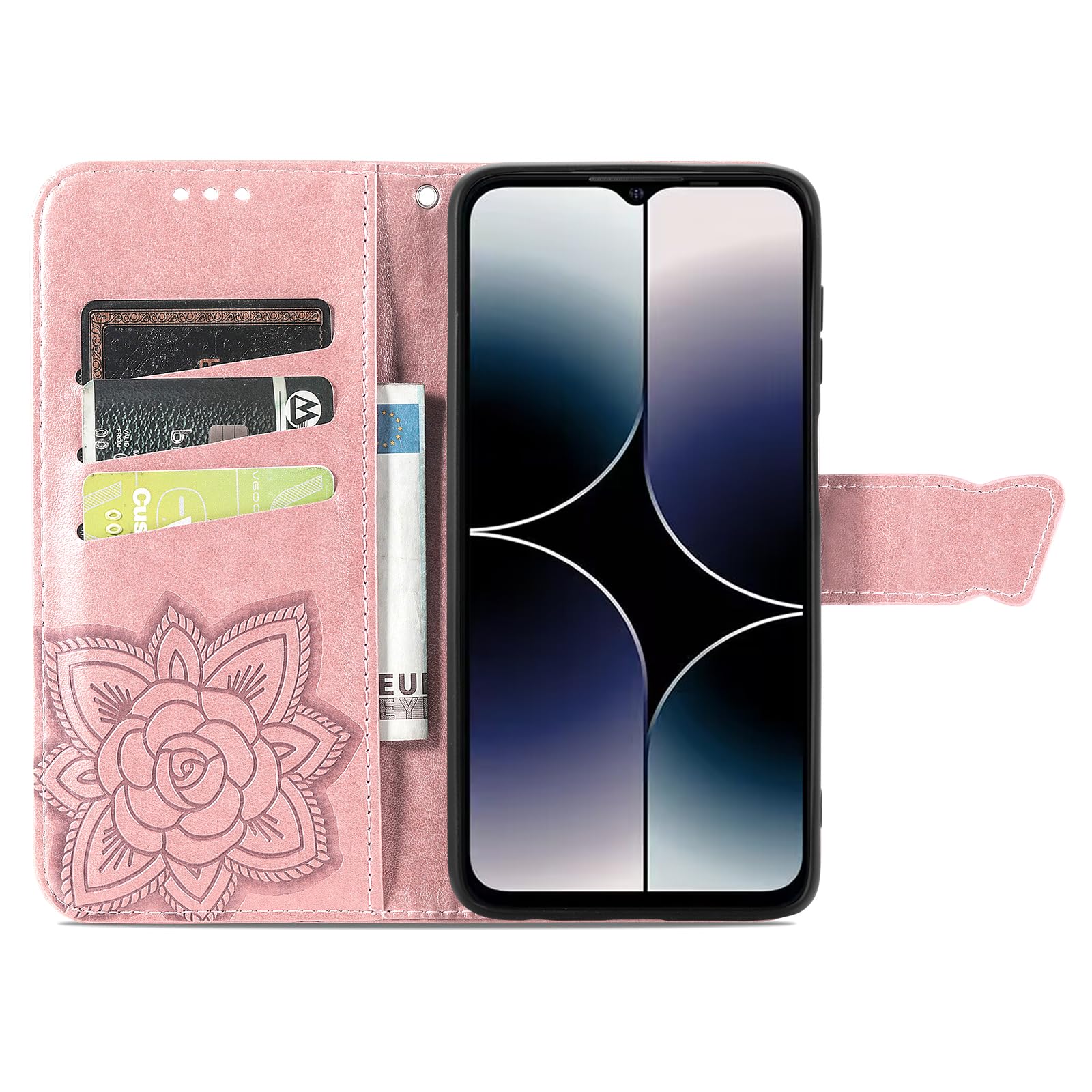 WBWONE Cover per Ulefone Note 16 Pro, Custodia a Portafoglio in Pelle Premium con funzione di supporto e Slot per Carte - Blu