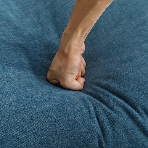 Miniatura 8 de XD Designs Sofá modular de felpilla con tapicería en forma de L, sofá modular de 4 asientos con otomana extraíble y 5 almohadas para sala de estar,