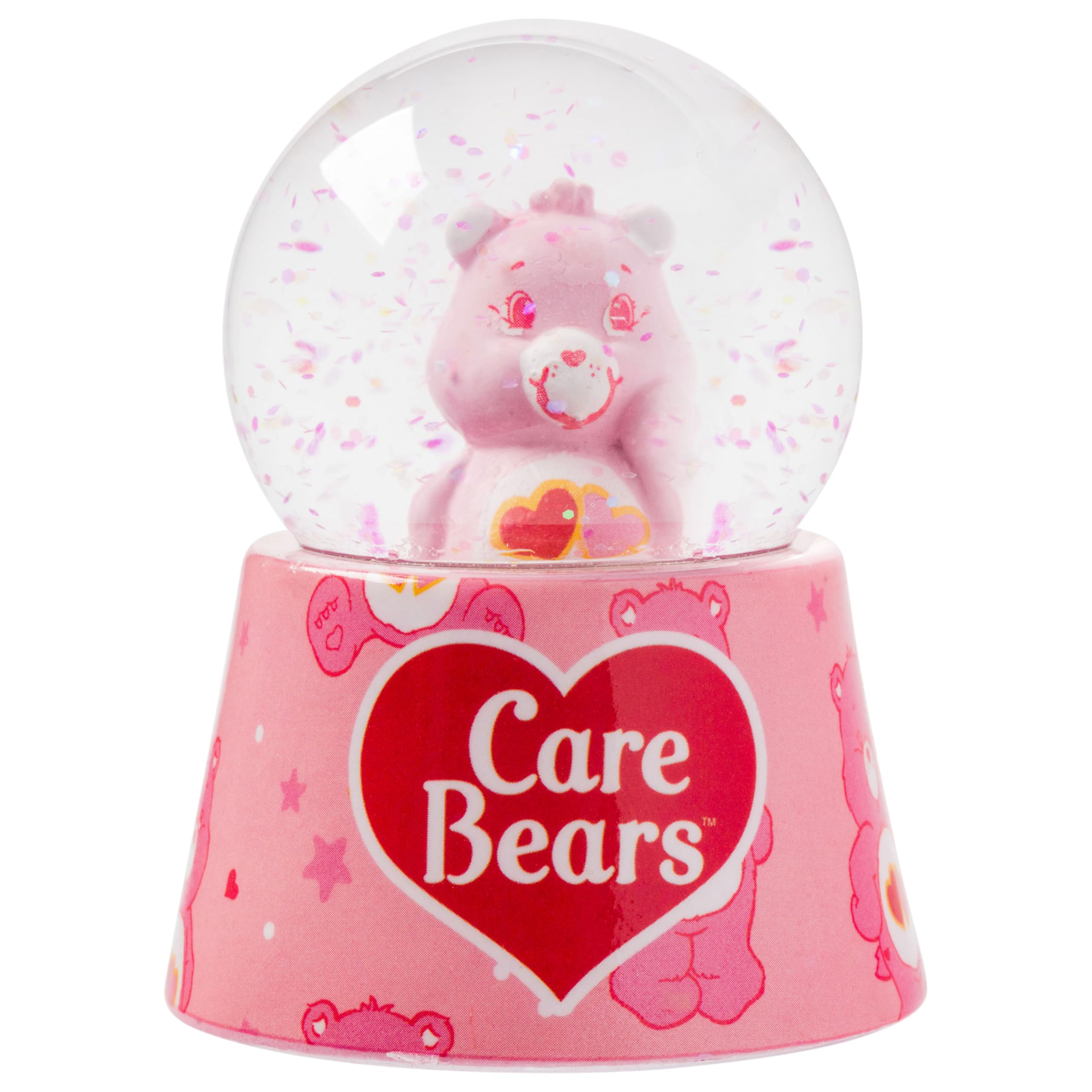 Care Bears Love-A-Lot Bear Mini Light-Up Snow Globe | 3 Inches Tall