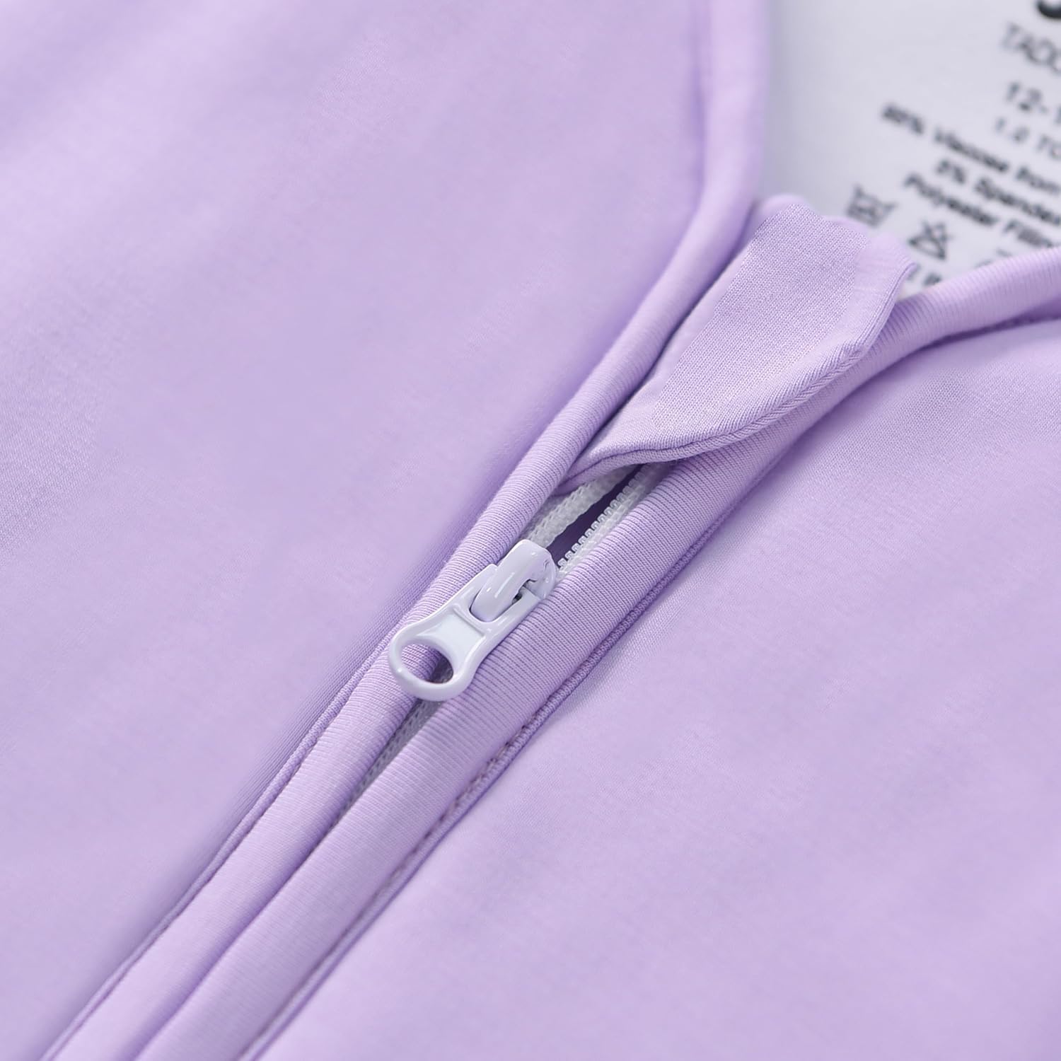 Baby/Toddler Sleep Sack with Legs, Rayon from Bamboo 95% + 5% Spandex, 1.0 TOG, 2‑Way Zipper Sleeping Bag, Walker‑Friendly 12-18M Purple - Image 8