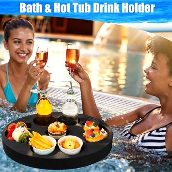 Aodaer Floating Drink Holder Floating Table for Pool & Hot Tub, Oval