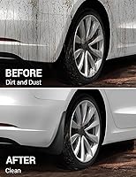 Vista 3 de BASENOR 2017-2023 Tesla Model 3 solapas de barro protectores contra salpicaduras guardabarros (diseño patentado) sin perforación sin cinta