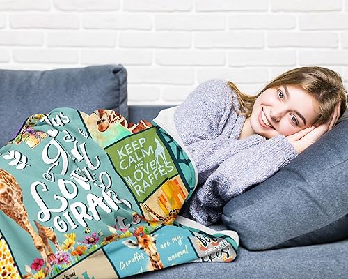 Miniatura 4 de Regalos de jirafa, manta de regalo de jirafa de 60 x 50 pulgadas, regalos de jirafa para mujeresniñas, regalos de jirafa para amantes de jirafas,