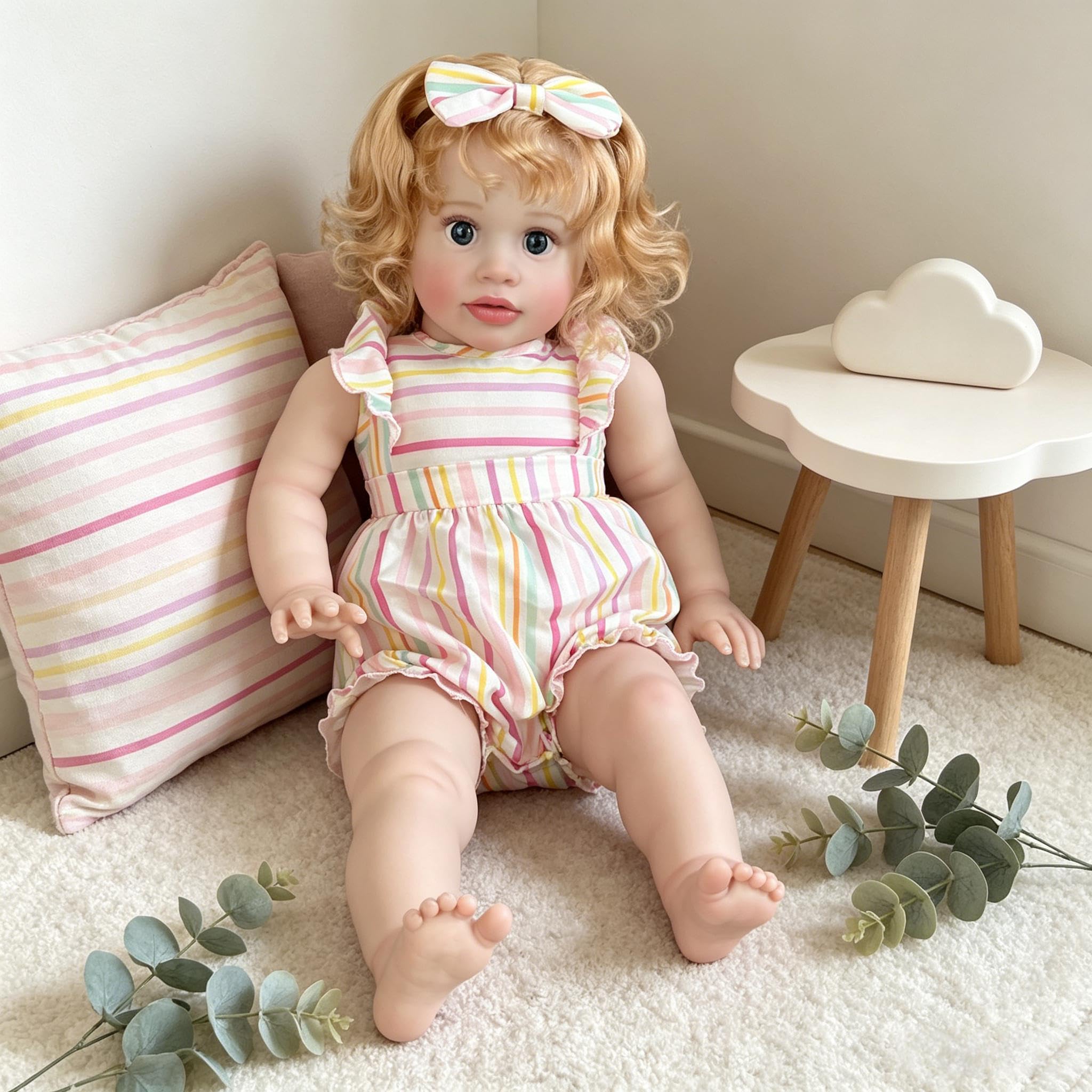 Muñeca Realistas Reborn Niña 26 Pulgadas 66 cm Muñecas Bebé Reborn Tamaño Grande, Muñeco de Bebé Realista Cuerpo De Tela Suave, Que se ve Real Recién Nacido Muñeca para Niños