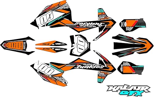 Kalair GFX Graphics Kit for KTM 125SX, 150SX, 250SX-F, 350SX-F AND 450SX-F (2016-2018) Rugged Series Orange 21 Mil - Dirtbike racing decal