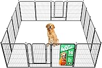 Vista 14 de FXW Rollick Unleashed corralito para perros en interiores, patio, campamento de casas rodantes, 40 pulgadas, 8 paneles para perros medianos y Blanco