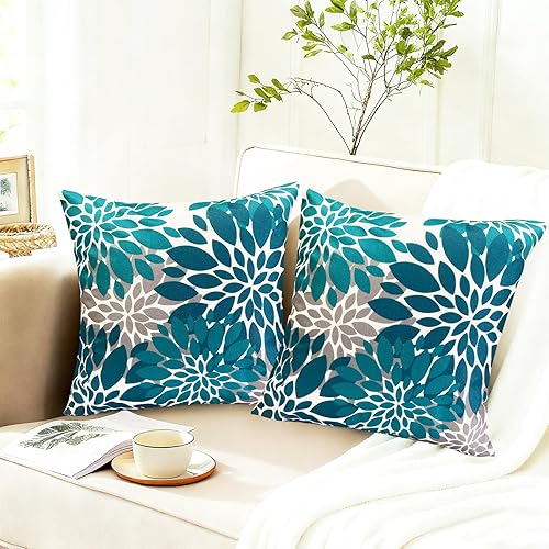 Miniatura 4 de Juego de 2 fundas de almohada decorativas de 18 x 18 pulgadas, fundas de almohada decorativas para sofá, sala de estar, exterior, funda de almohada