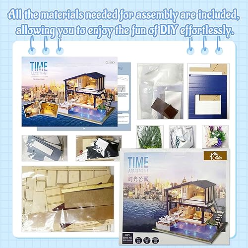 Miniatura 3 de Flever Kit de casa de muñecas en miniatura, manual creativo con muebles para regalo romántico de obras de arte (apartamento Perfect Time)