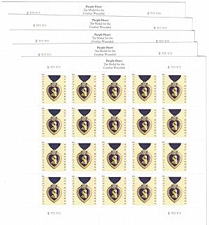 USPS Purple Heart Forever Stamps - 100 Stamps (5 Sheets of 20)