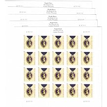 USPS Purple Heart Forever Stamps - 100 Stamps 5 Sheets of 20