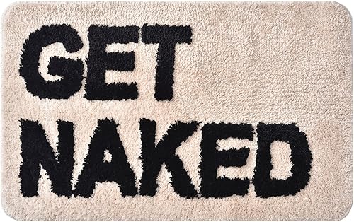 Miniatura 7 de Get Naked - Alfombra de baño antideslizante, bonita alfombra de baño copetuda, alfombra de baño de microfibra lavable para interiores, para baño,