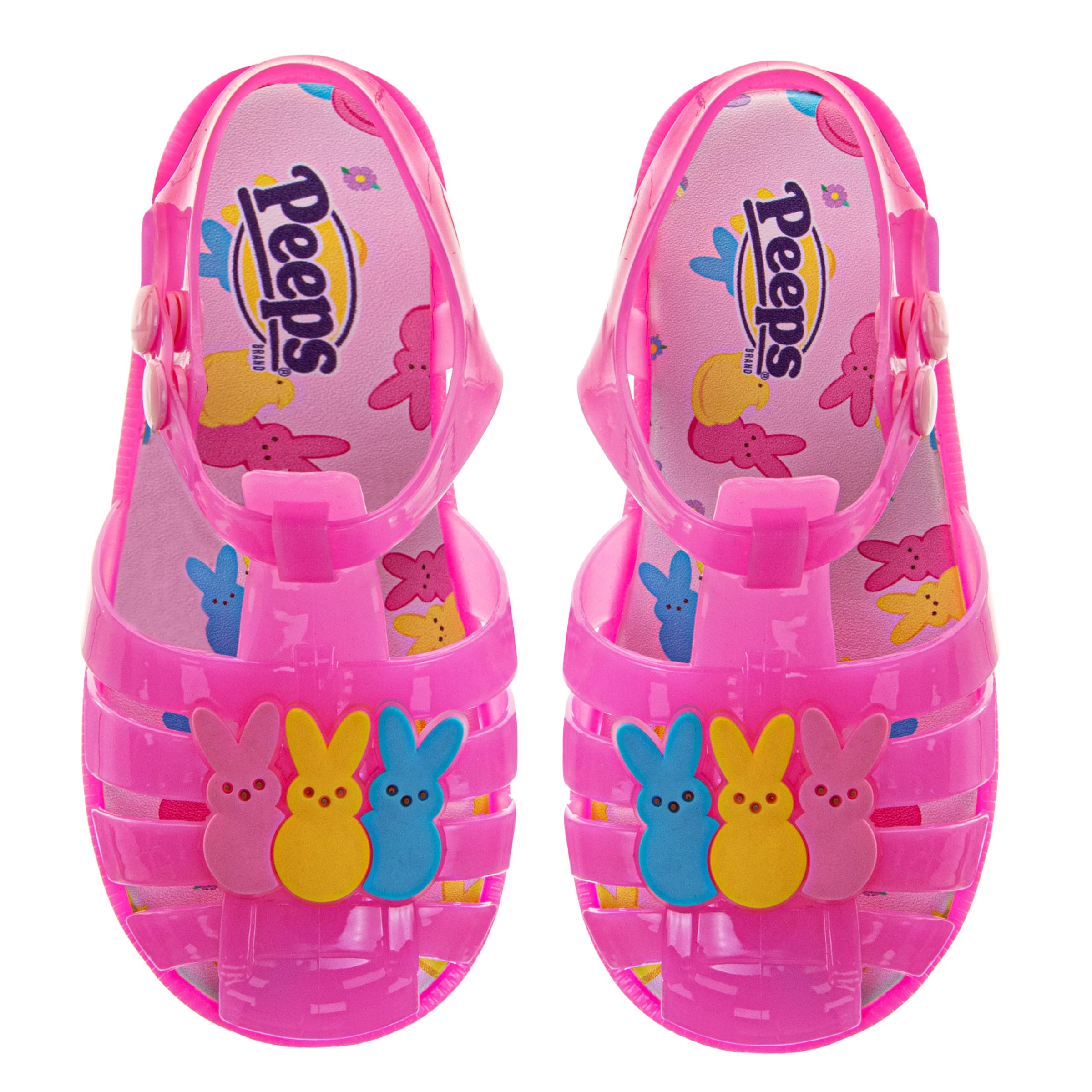 Disney Peeps Jelly Sandals Slip On Slides Water Pool Beach Sandal for Girls - Size 5-10 Toddler 11-12 Little Kid