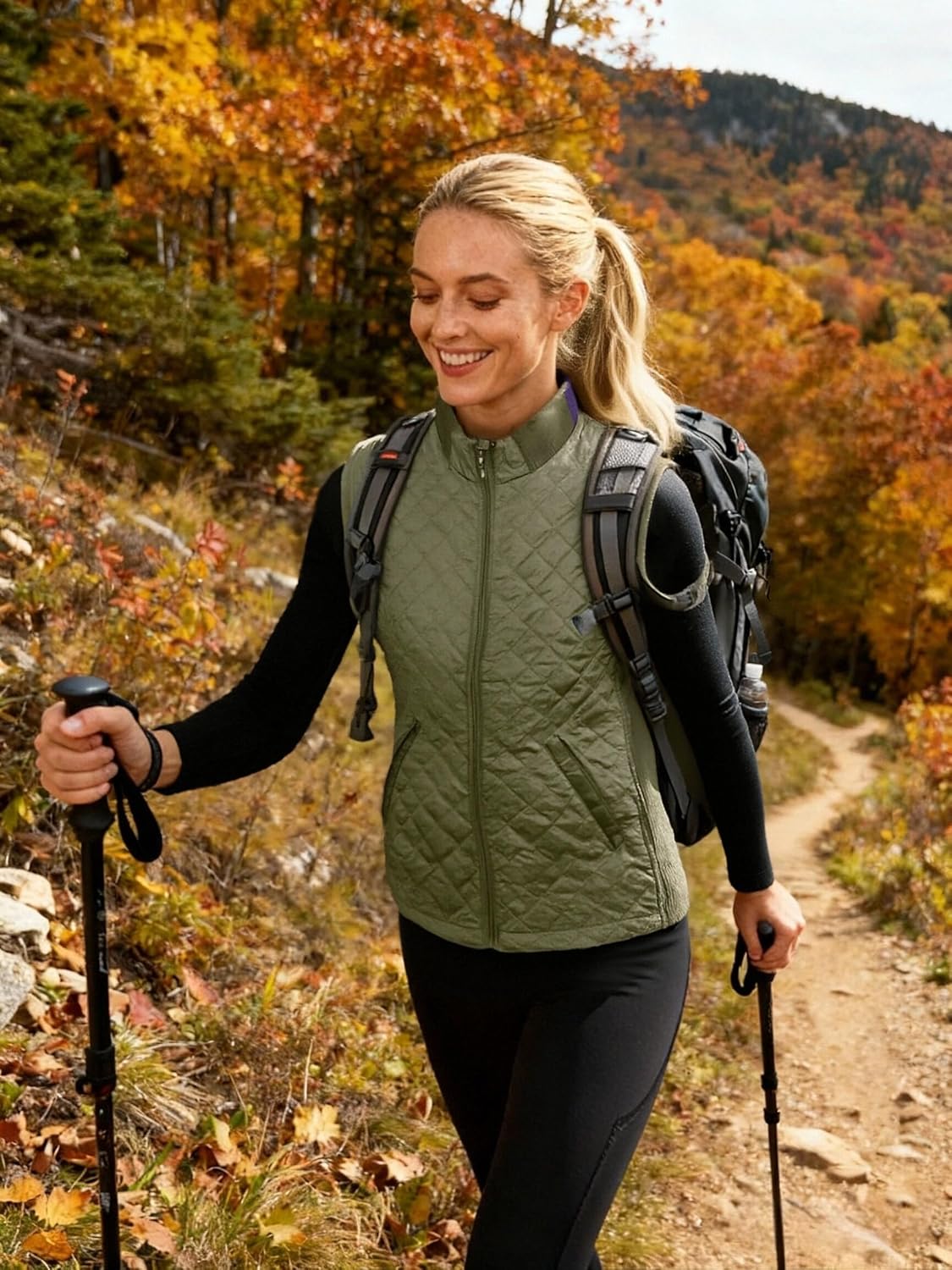 Bienzoe Women Quilted Casual Vest: Lightweight Packable Sleeveless Jacket - Image 4