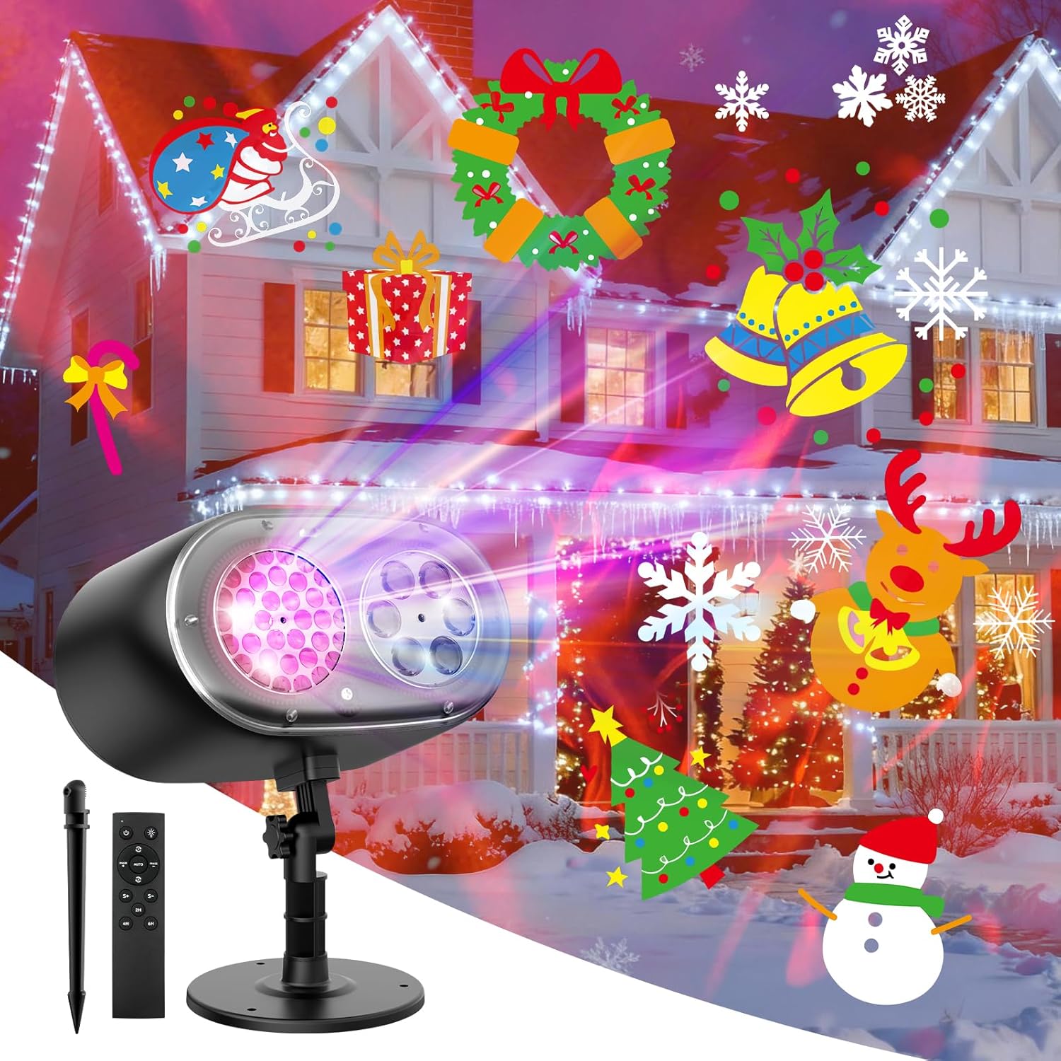 2025 Upgrade Christmas Projector Lights Outdoor, Christmas Patterns Holiday Projectors, 12 HD Effects (3D Ocean Wave + Patterns), Holiday Projector, Christmas Decorations for Light Show 2025 Upgrade Christmas Projector Lights Outdoor, Christmas Patterns Holiday Projectors, 12 HD Effects (3D Ocean Wave + Patterns), Holiday Projector, Christmas Decorations for Light Show