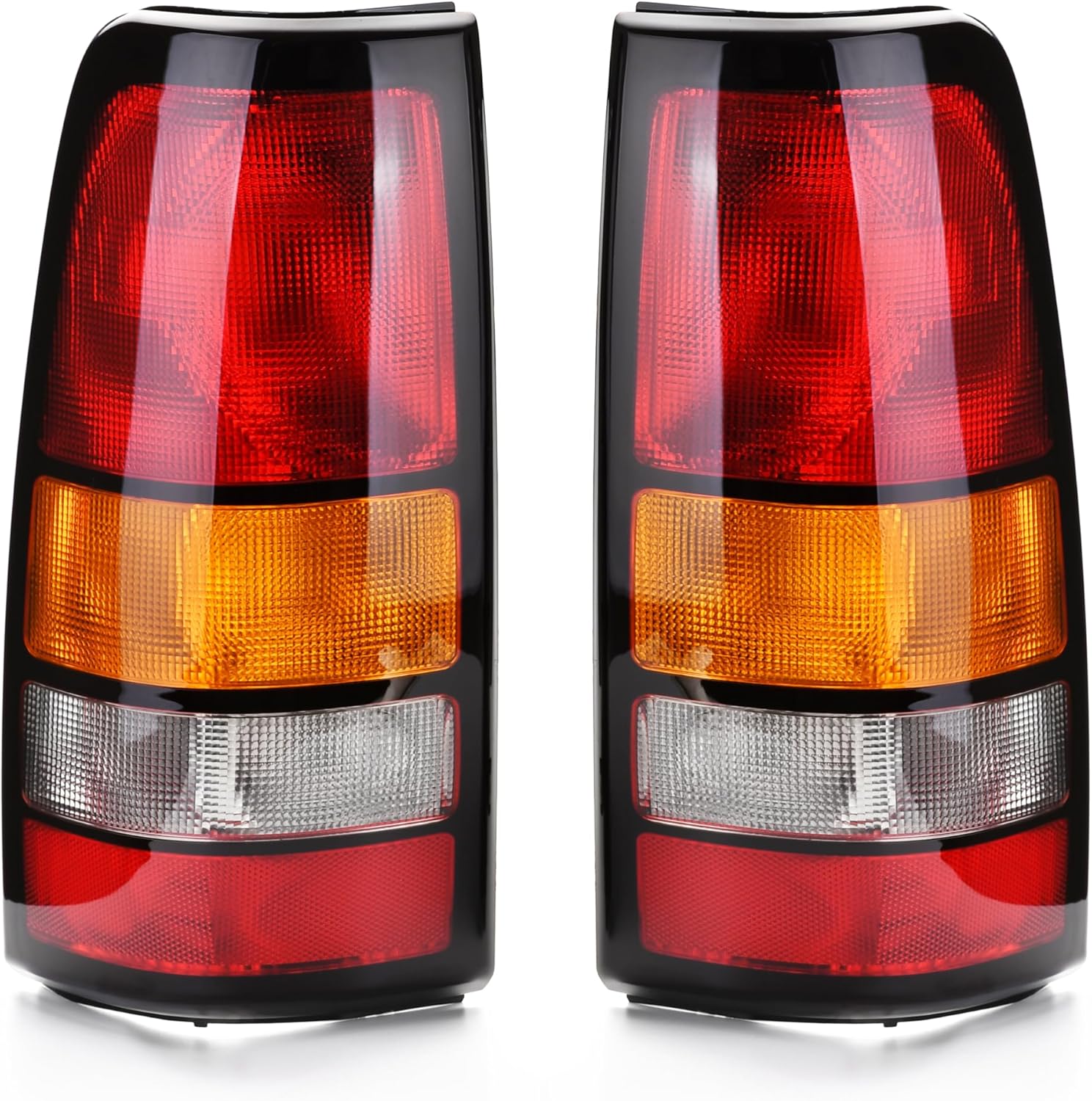 Tail Lights for 1999-2002 Chevy Silverado, 1999-2006 GMC Sierra 1500/2500/3500 (with HD),w/o Bulb, Black Border