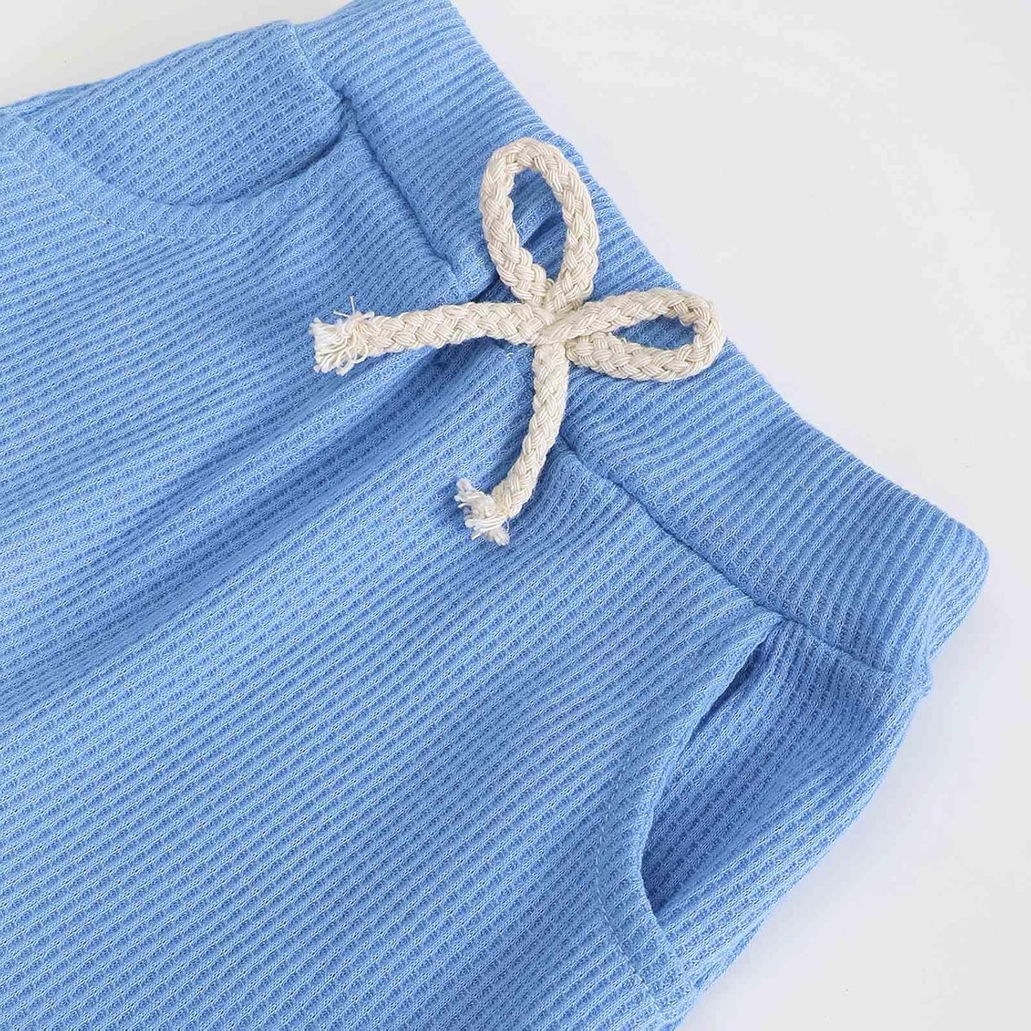 Toddler Baby Boy Outfits Long Sleeve Lapel Waffle Sweatshirt Top Pants Sets Fall Winter Newborn Baby Clothes 0-3T - Image 7