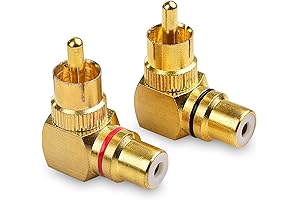 Cable Matters 2-Pack Right Angle RCA to RCA Adapter, 90 Degree RCA Adapter