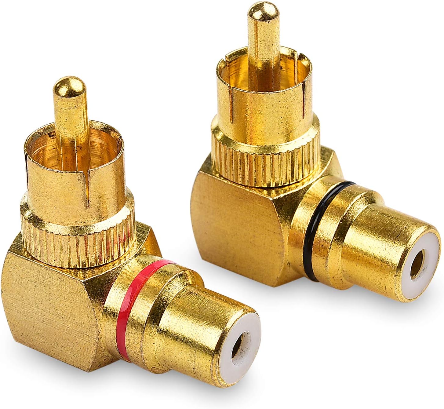 2-Pack Right Angle RCA Adapter, 90 Degree RCA Adapter
