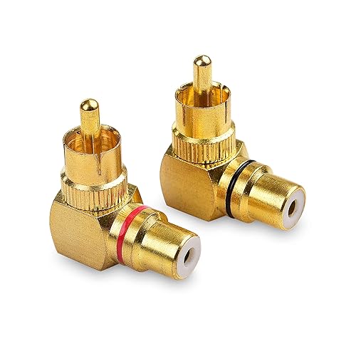 Cable Matters Paquete de 2 adaptadores RCA de ángulo recto, adaptador RCA de 90 grados