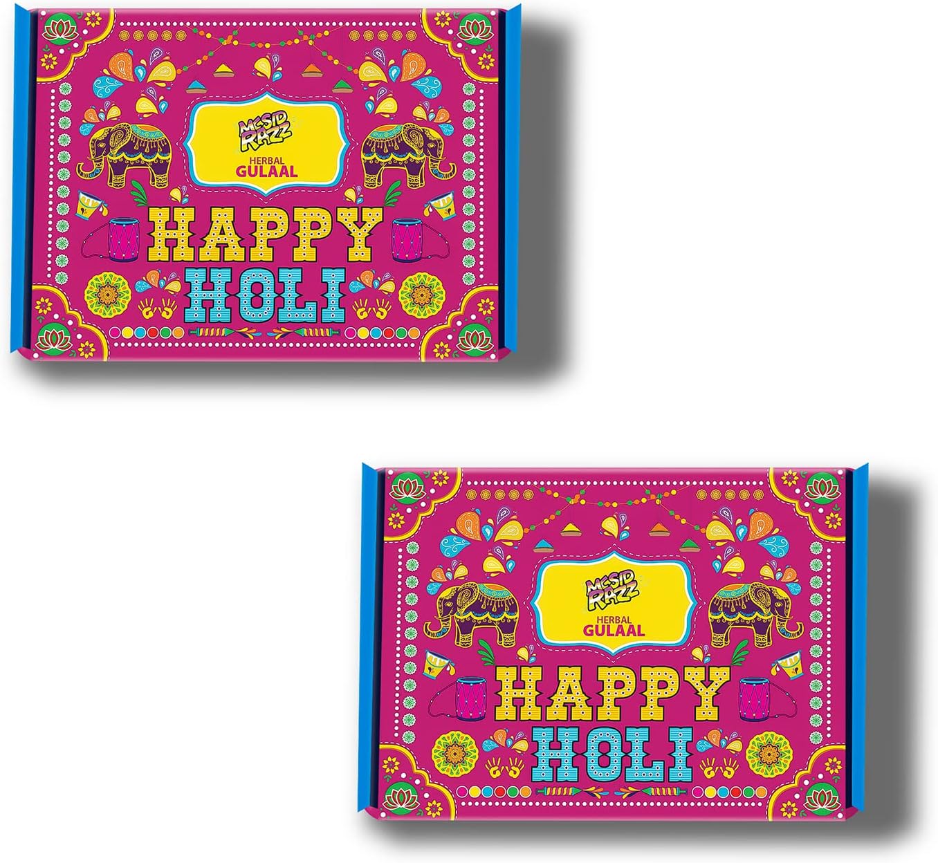 MC SID RAZZ - Combo of 2 Herbal Gulaal Colors Gift Box - Natural Colors Set Holi Colour/Organic Natural Colors/Non Toxic Gulaal Colors