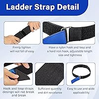 Vista 3 de Correas de amarre para escalera, correa de escalera reutilizable, correa de almacenamiento ajustable multiusos con gancho y bucle de nailon, correas