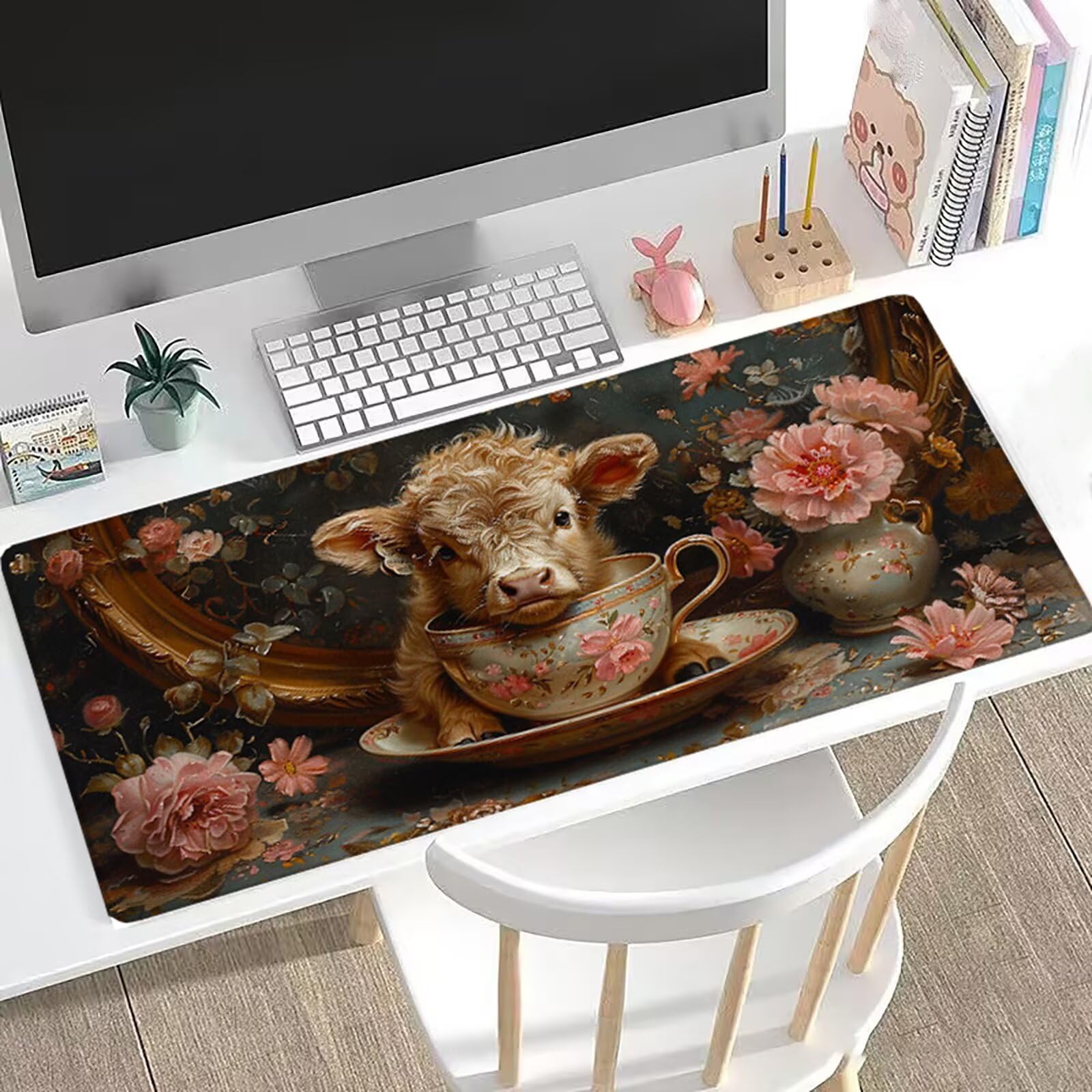 Ochse Gamingowa podkładka pod mysz XXL, 1200 x 600 mm, podkładka na biurko, duża piwonia, podkładka pod mysz, antypoślizgowa konstrukcja, lepsza kontrola, podkładka do pisania do domowego biura
