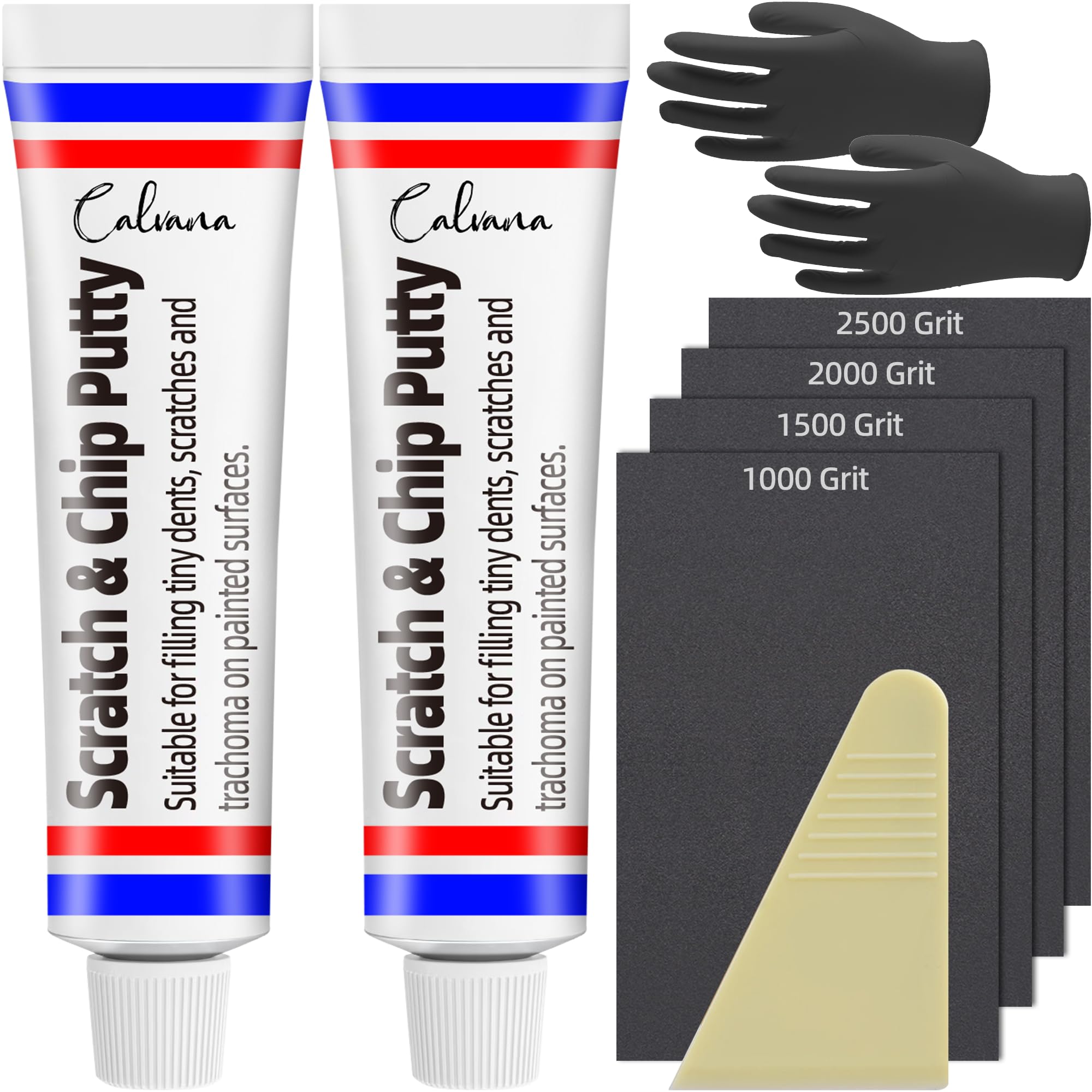 Calvana Car Body Repair Kit Car Scratch Repair Kit Quick Dry Formula for Minor Touch Ups Sandpaper Combination-image-2