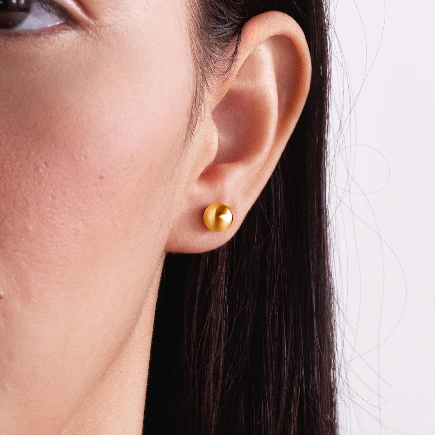 14k Real Gold Ball Stud Earrings for Women & Men (2mm-8mm Diameter) - Real 14k Gold, Secure Screw Back Design