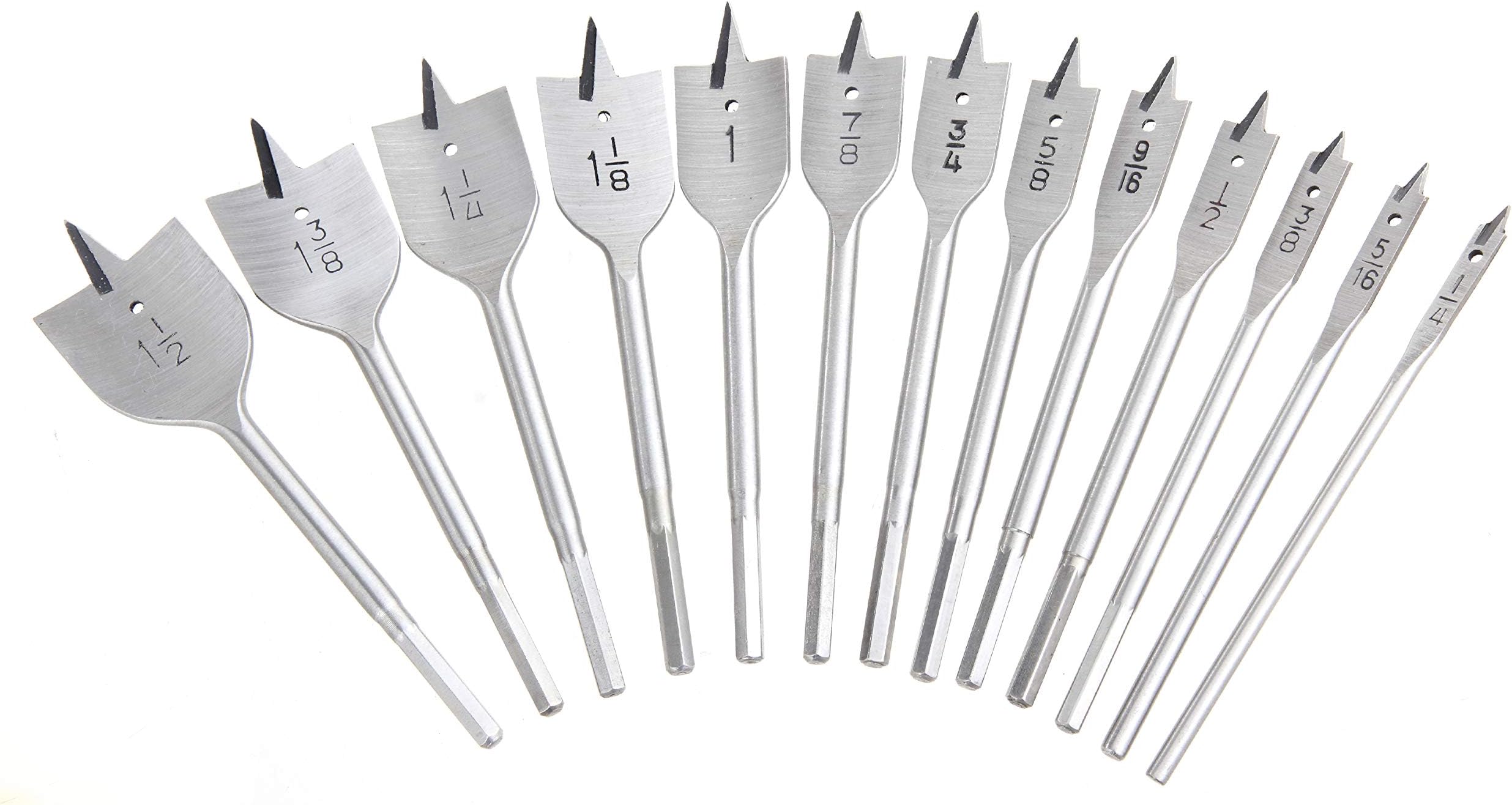 Hyper Tough13 Piece Wood Spade Bit Set with Storage Bag AU05021K