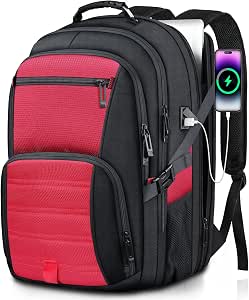 Tazbuzo Extra Large Travel Laptop Backpack - TSA Friendly, USB Port, Fits 17.3" Laptop