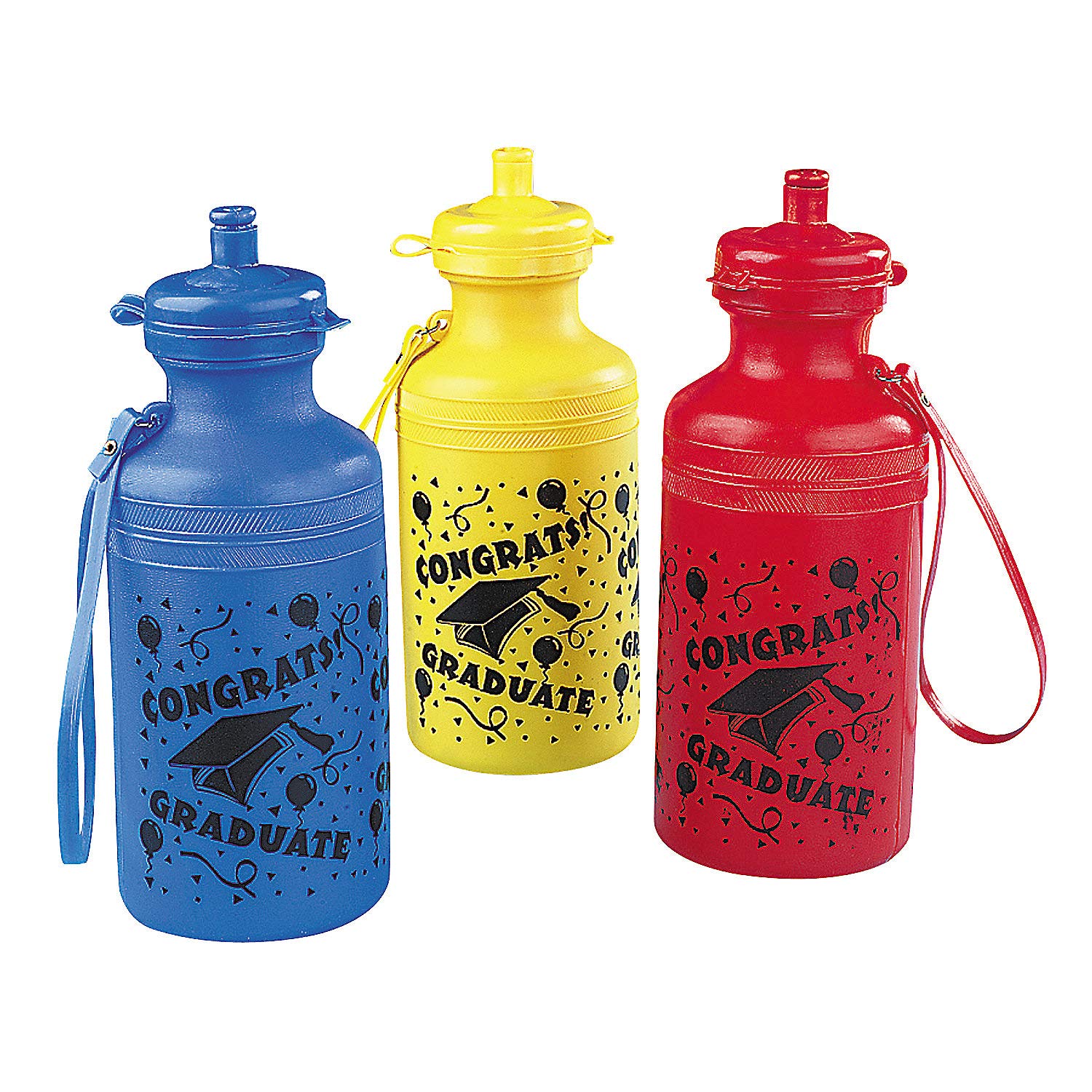 Fun Express Congrats Grad Drawstring Backpacks - Set Of 12 Graduation Party Favors For Kids