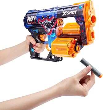 XSHOT Skins Dread Poppy Playtime - Jumpscare (12 Darts) by ZURU, Frustration Free Packaging, Easy Reload, Air Pocket Dart Technology, Toy Foam Dart Blaster for Kids, Teens, Adults (Pack of 2)