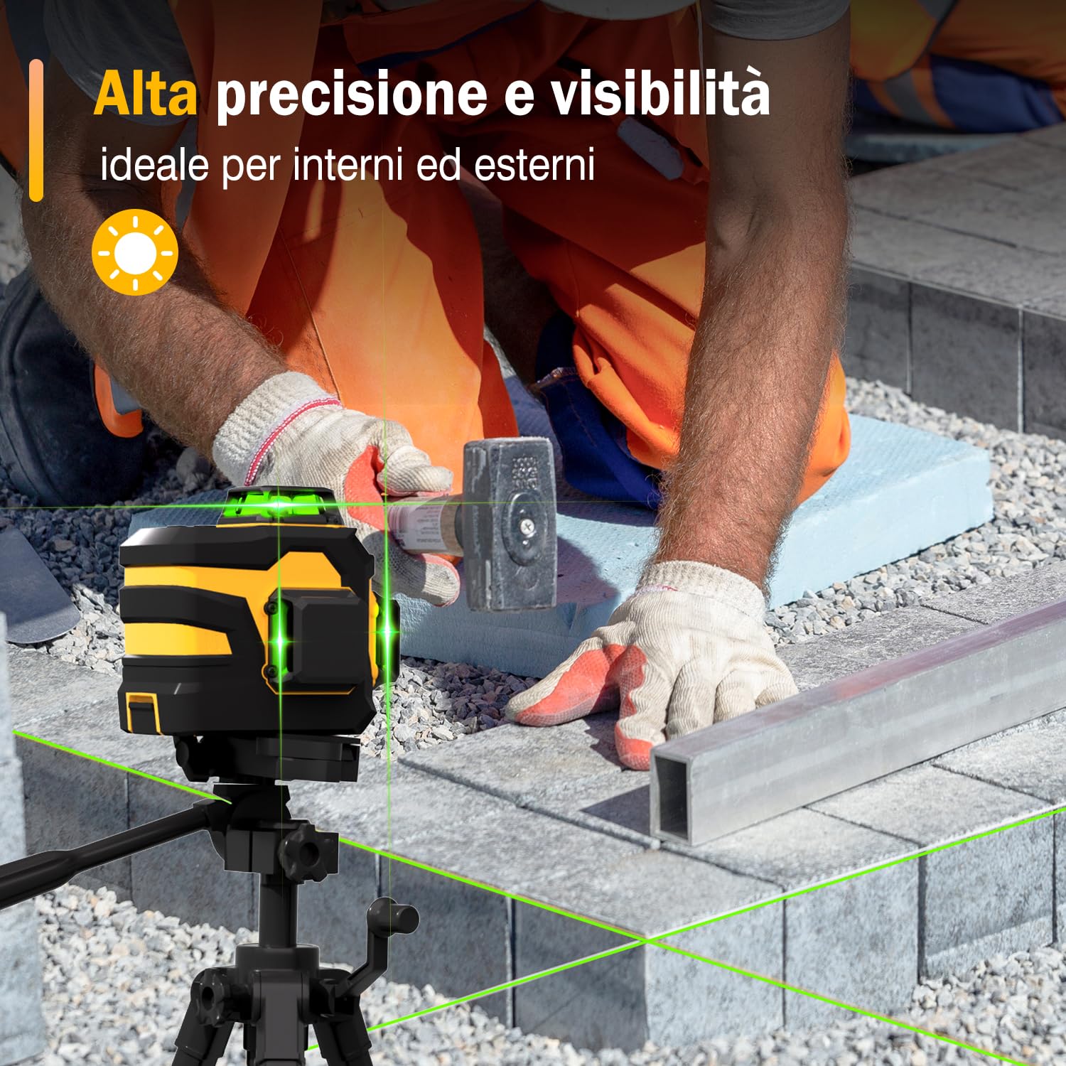 Livella Laser Autolivellante 3x360° Cross Livello Laser Verde Modulo Doppia Linea Verticale/Orizzontale, Laser 5200mAh Batteria al Litio e Staffa Girevole Magnetica,Telecomando