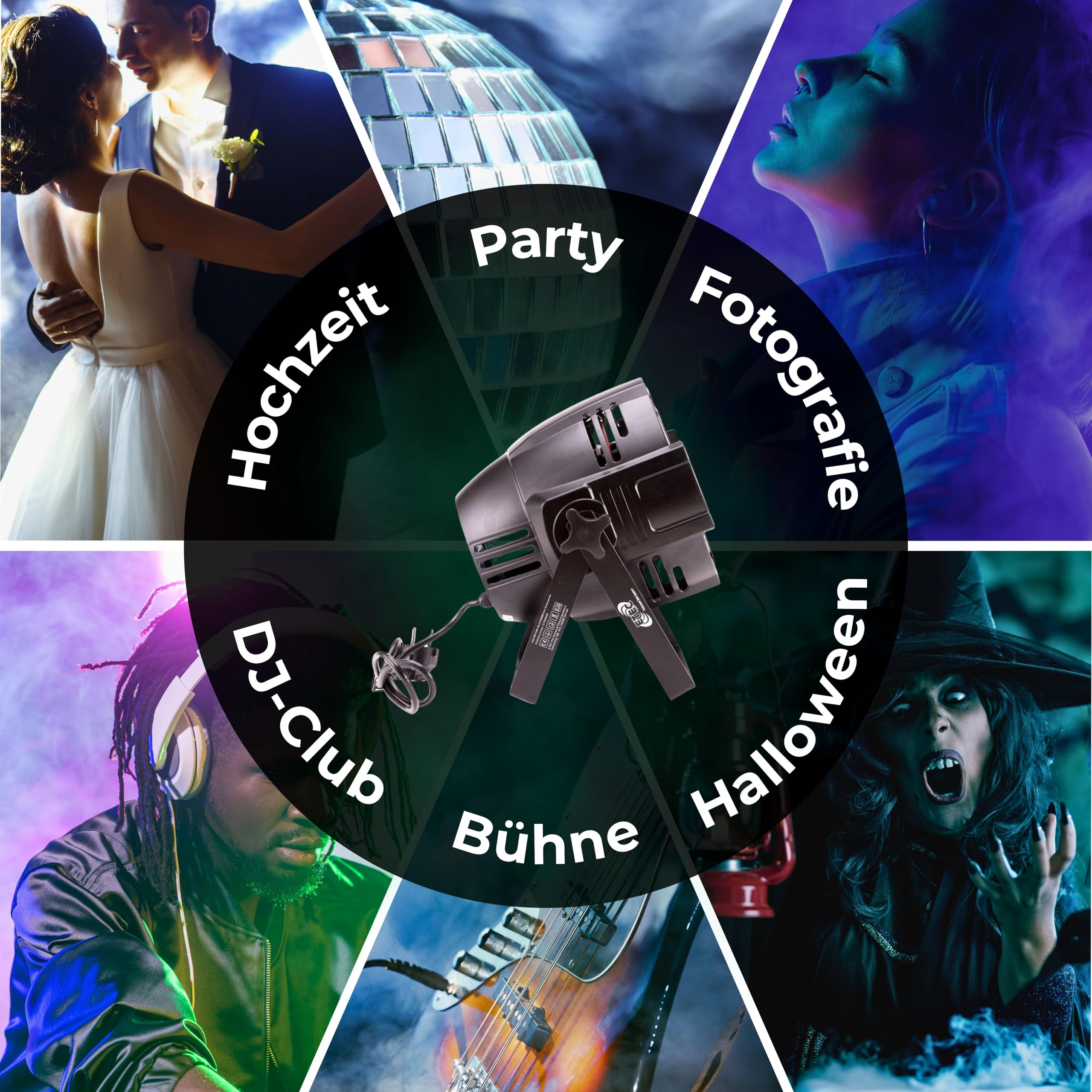 ETEC Professional 4x LED PAR 64 18x12W RGBWA 5in1 Scheinwerfer Floorspot Disco Party Event Floospot Fluter DJ Club Set Lichtanlage Effekt Farbmischung Bühnenlicht