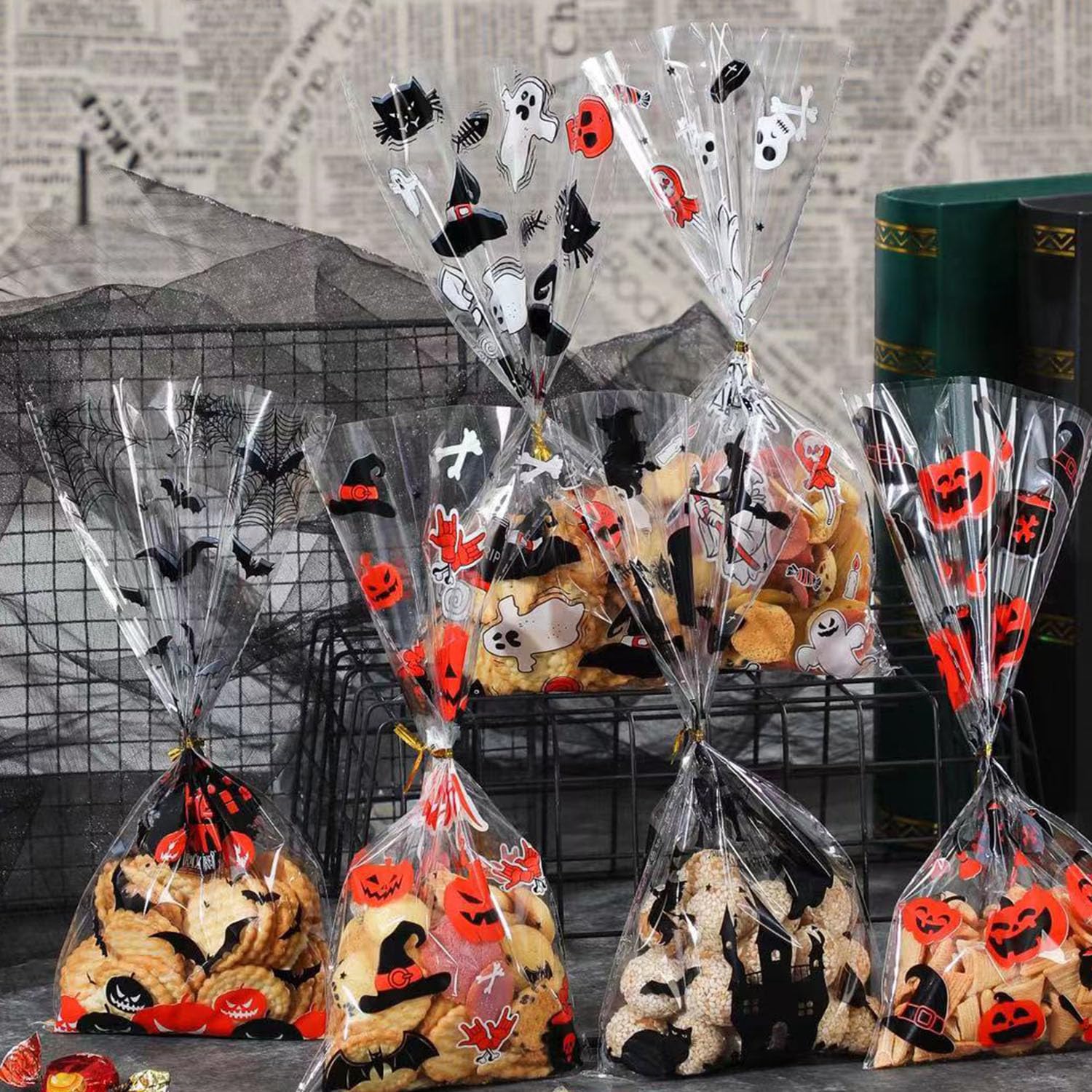 200 Sachets En Cellophane Autoadhsifs Transparents Pour Biscuits Et