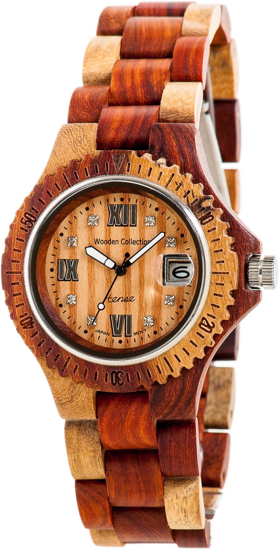 Tense Inlaid Sandalwood Natural Wood Watch Ladies L4100I Roman RNLF