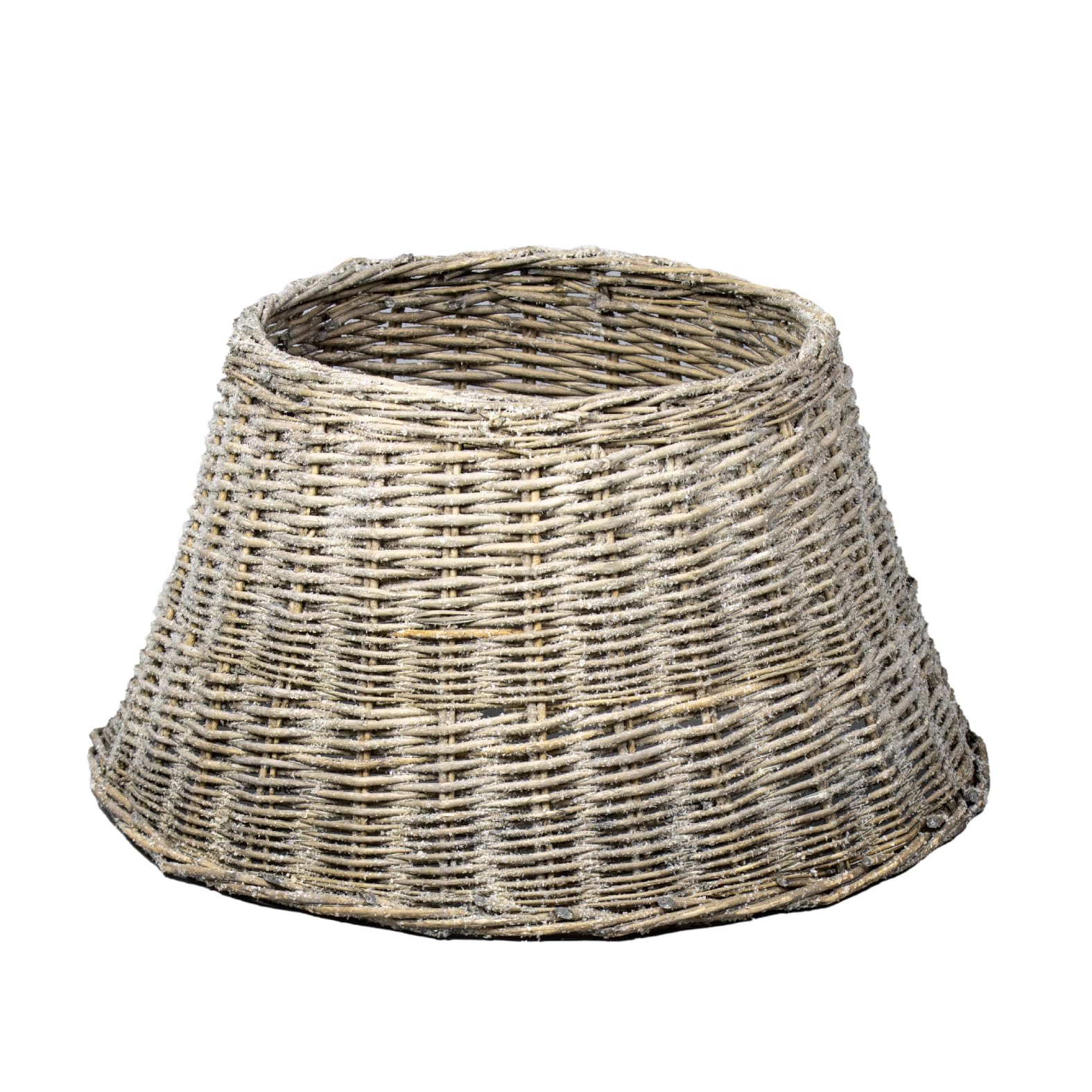 The Christmas Workshop 70259 Christmas Tree Skirt / 50cm Bottom Diameter, 33cm Top Diameter / 28cm High/Stylish Glittery Ash Coloured Natural Willow