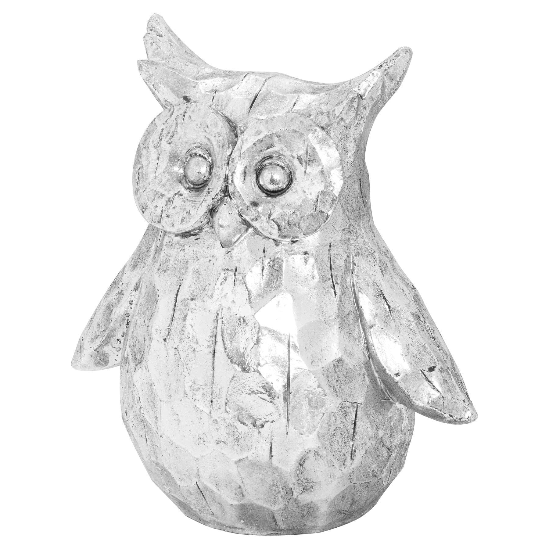 Hill Interiors Mixed Olive The Large Silver Ceramic Owl, 23 X 11 X 0.8 Cm