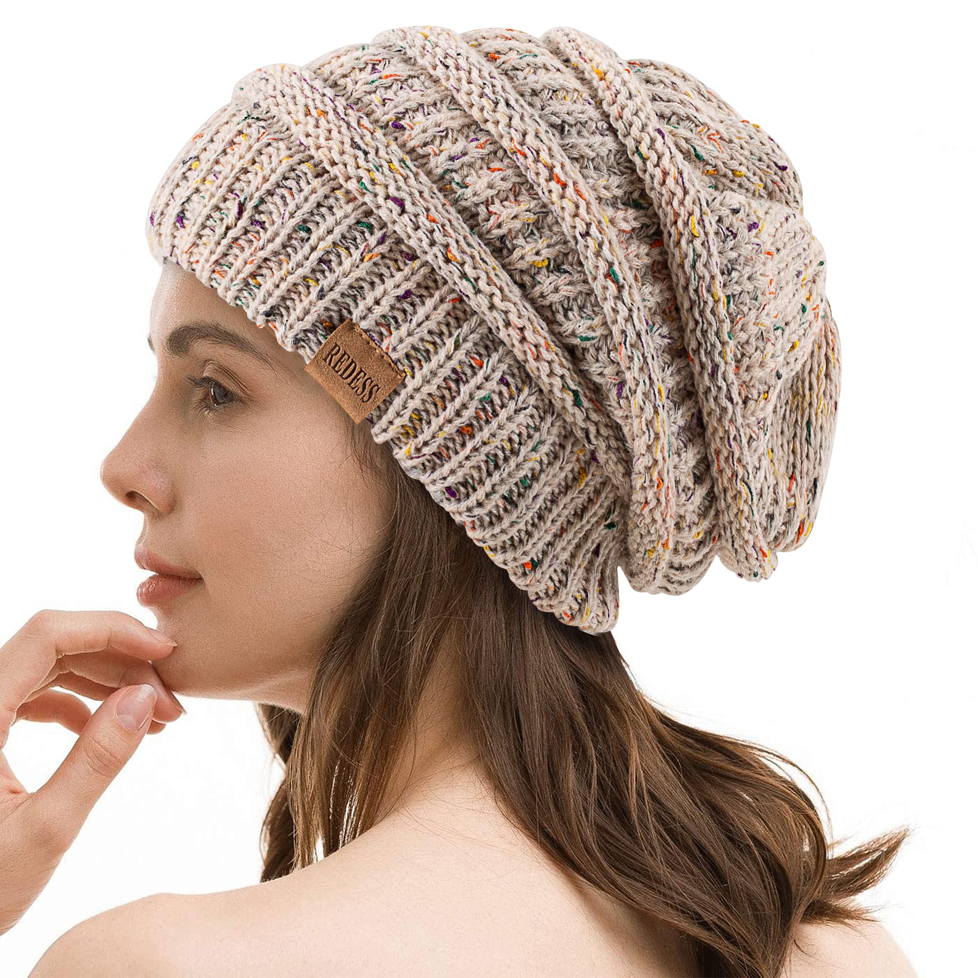 REDESS Slouchy Beanie Hat per Uomo e Donna Winter Warm Chunky Soft Oversize Cable Knit cap