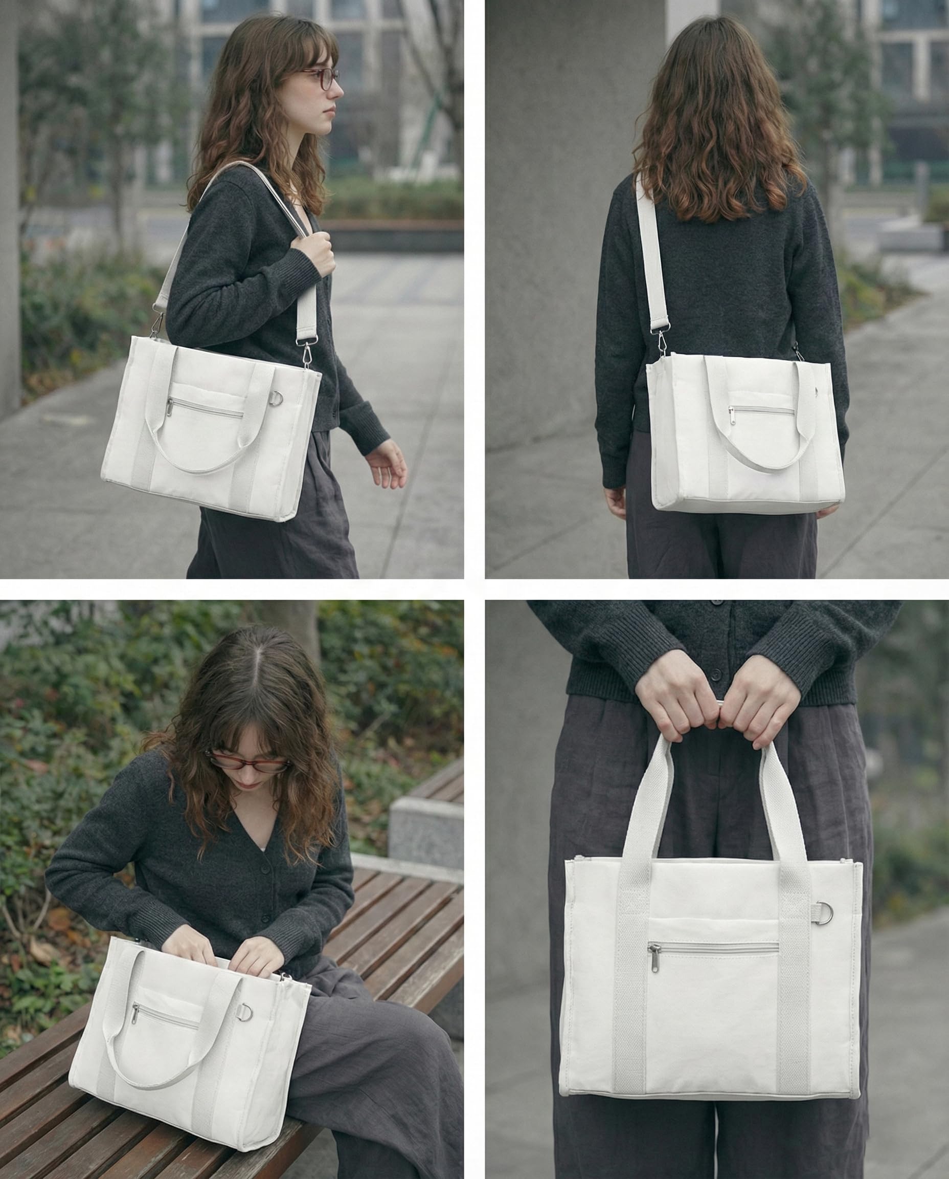 Fancy Forest KALIDI Shopper Tasche Damen Groß Tote Bag Puffige Laptoptasche Arbeitstasche Damen Handtasche Umhängetasche für Arbeit Büro Reisen Einkaufen Schule