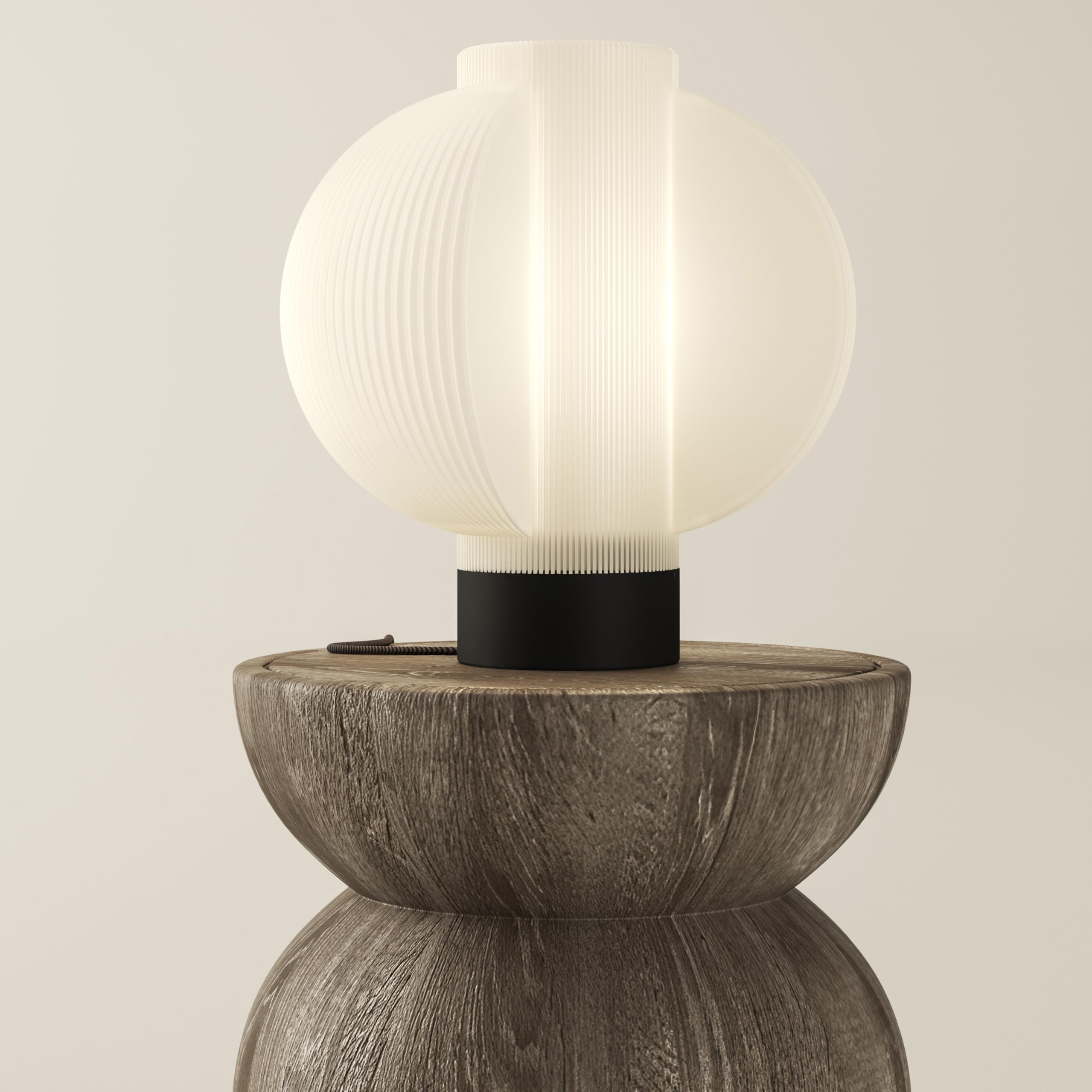 Tischlampe ORBIS, runde Design Tischleuchte für Wohnzimmer, Deko Lampe für Sideboard, gemütliche Designer Tisch Lampe, warmes & weiches Licht, Blickfang & Design Statement