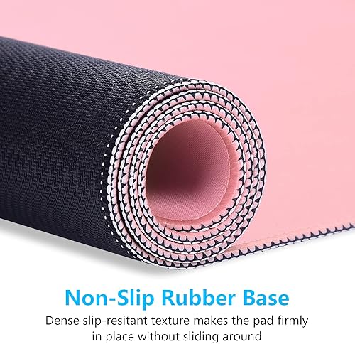 Miniatura 4 de Alfombrilla grande para mouse, extendida para juegos con bordes cosidos, almohadillas de escritorio impermeables con base antideslizante,