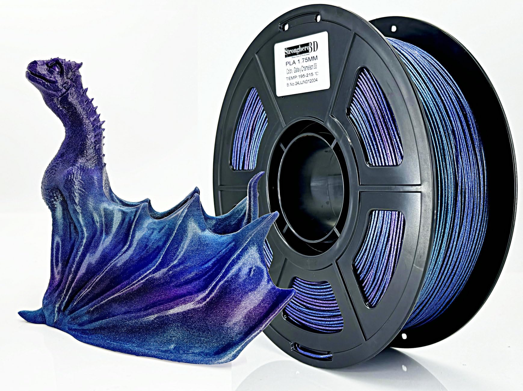 PLA 3D Printer Filament 1.75mm, Chameleon Galaxy Tri Color, Multicolor,Starry Sparkling Accuracy +/-0.05mm Net Weight 1kg/2.2lb