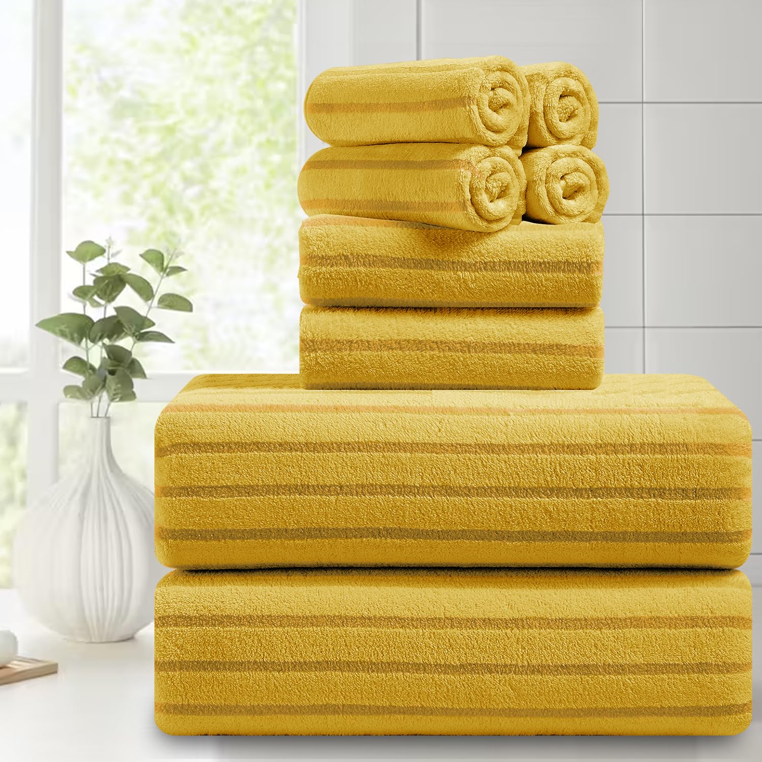 Mistyrose Bath Towels,8 Pack Large Bath Towels Set Super Absorbent Microfiber Bath Sheets-2 Oversized Bath Sheets 2 Hand Towels 4 Washcloths for