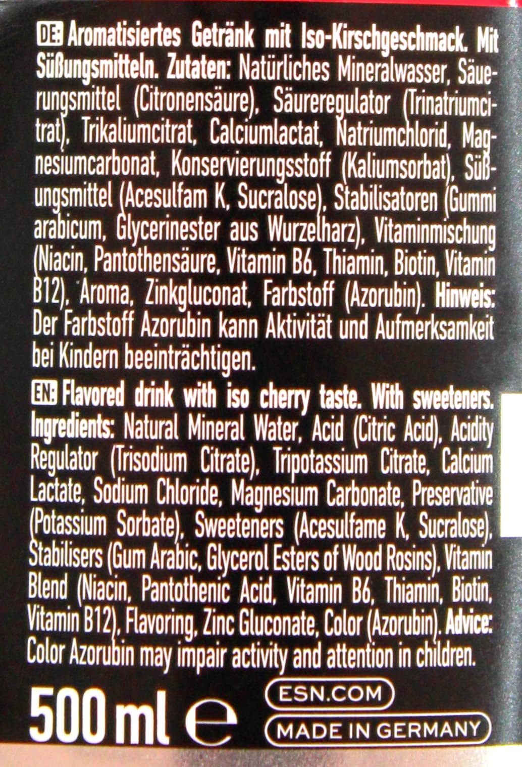 ESN Hydro Charge Iso Drink Berry Flavor, 12er Pack (12 x 0.5 l) EINWEG