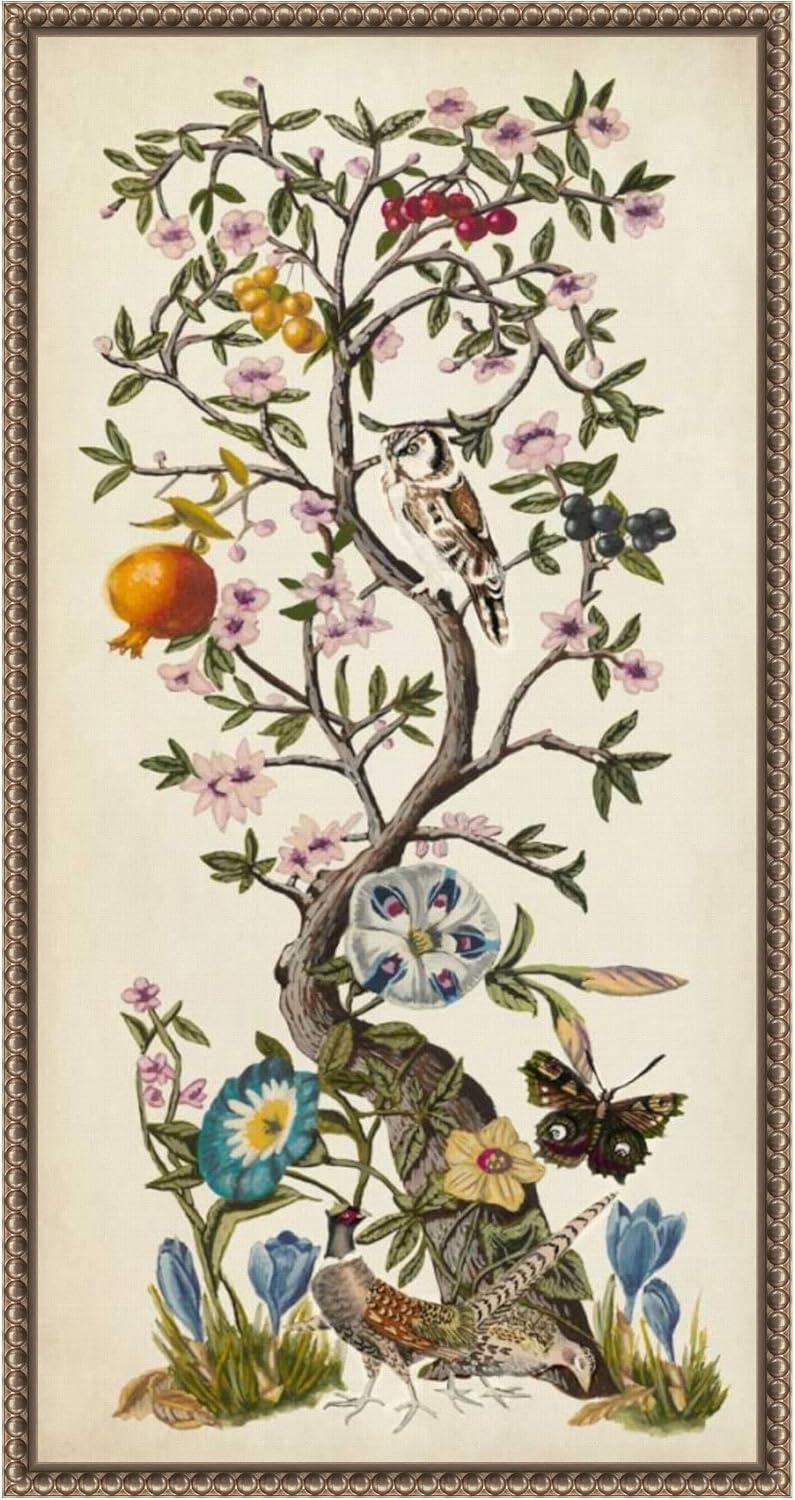 Amanti Art Framed Canvas Wall Art 27×14 Chinoiserie Natura No. 1 by Naomi McCavi…
