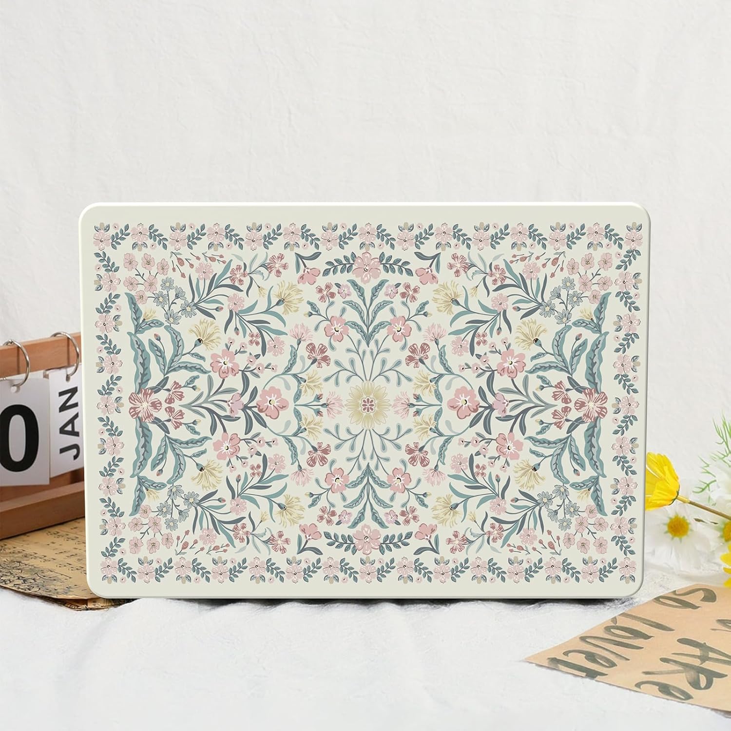 iCasso for M4 MacBook Air 13 inch Case 2026 2025-2022 M3 M2 Model A 3240 A3113 A2681, Sturdy Protective Pattern Plastic Hard Shell Case for Mac Air 13.6", Keyboard Cover + Screen Protector, Pink Boho - Image 6