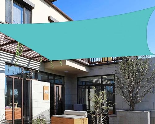 SunnyRoyal Toldo tipo vela rectangular de 8 x 8 pies, para dar sombra a patios, exteriores, para jardín al aire libre (turquesa)